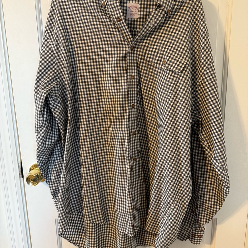 Brooks Brothers grey and white Gingham Shirt